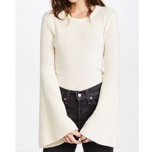JOA Cream Bell Sleeve Sweater